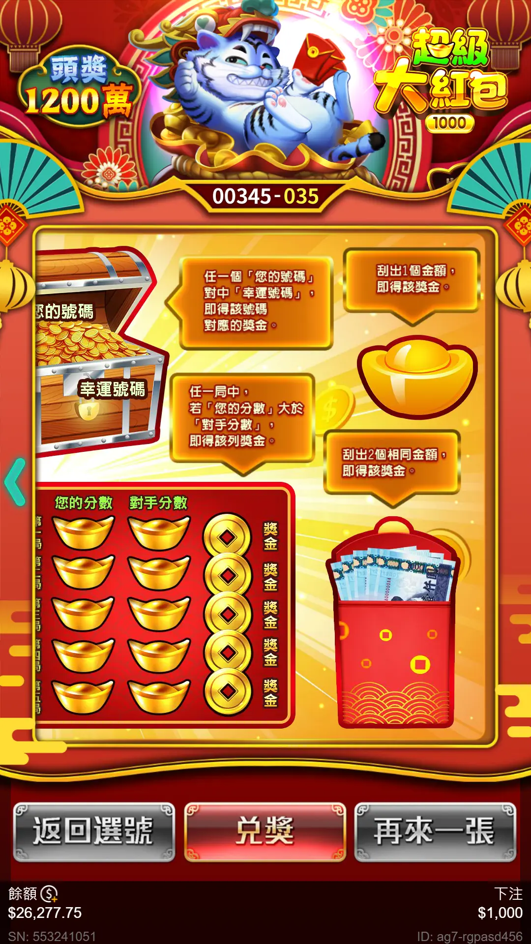 超級大紅包1000元