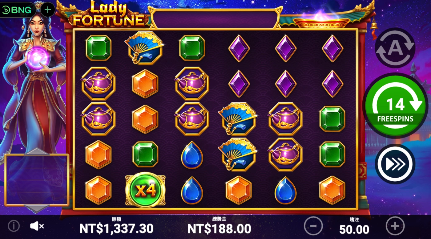 BNG電子老虎機天宮聖女免費遊戲畫面