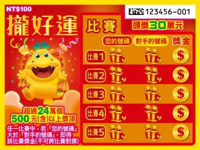 100元刮刮樂-攏好運
