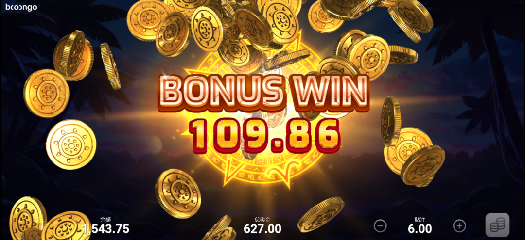 烈焰阿兹特克老虎機-BNG電子行數解鎖中獎畫面