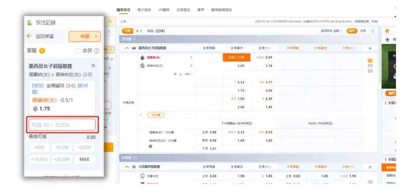 娛樂城投注限額