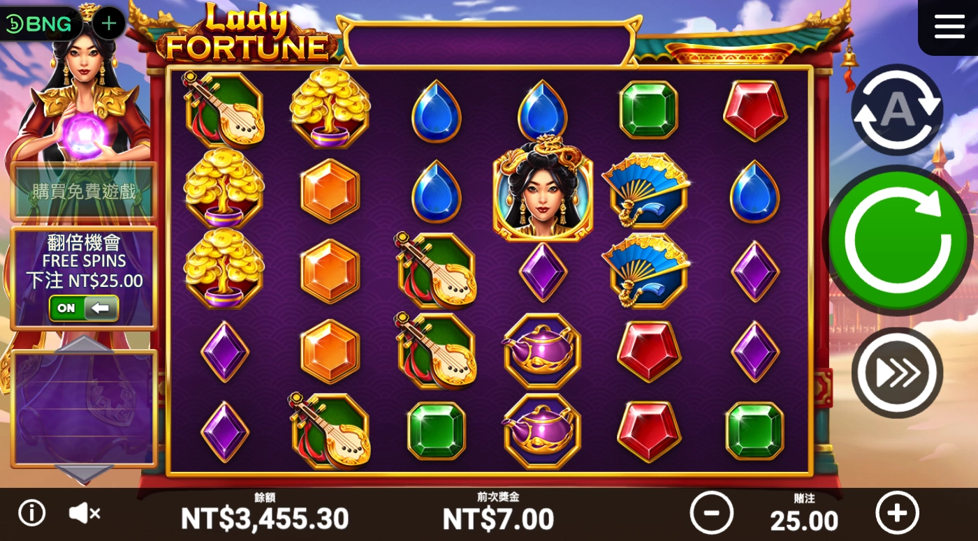 BNG電子老虎機天宮聖女遊戲畫面